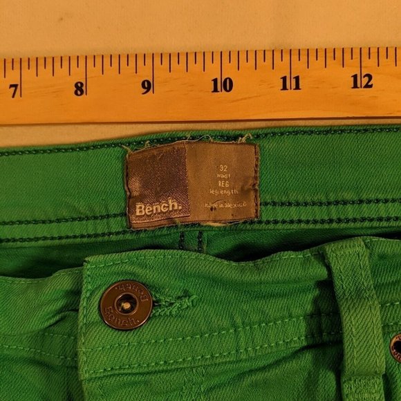 Bench Teal Blue Pool Green Skinny Jeans Pants Womens 32 Slim BLMA0270-19 - Picture 7 of 8